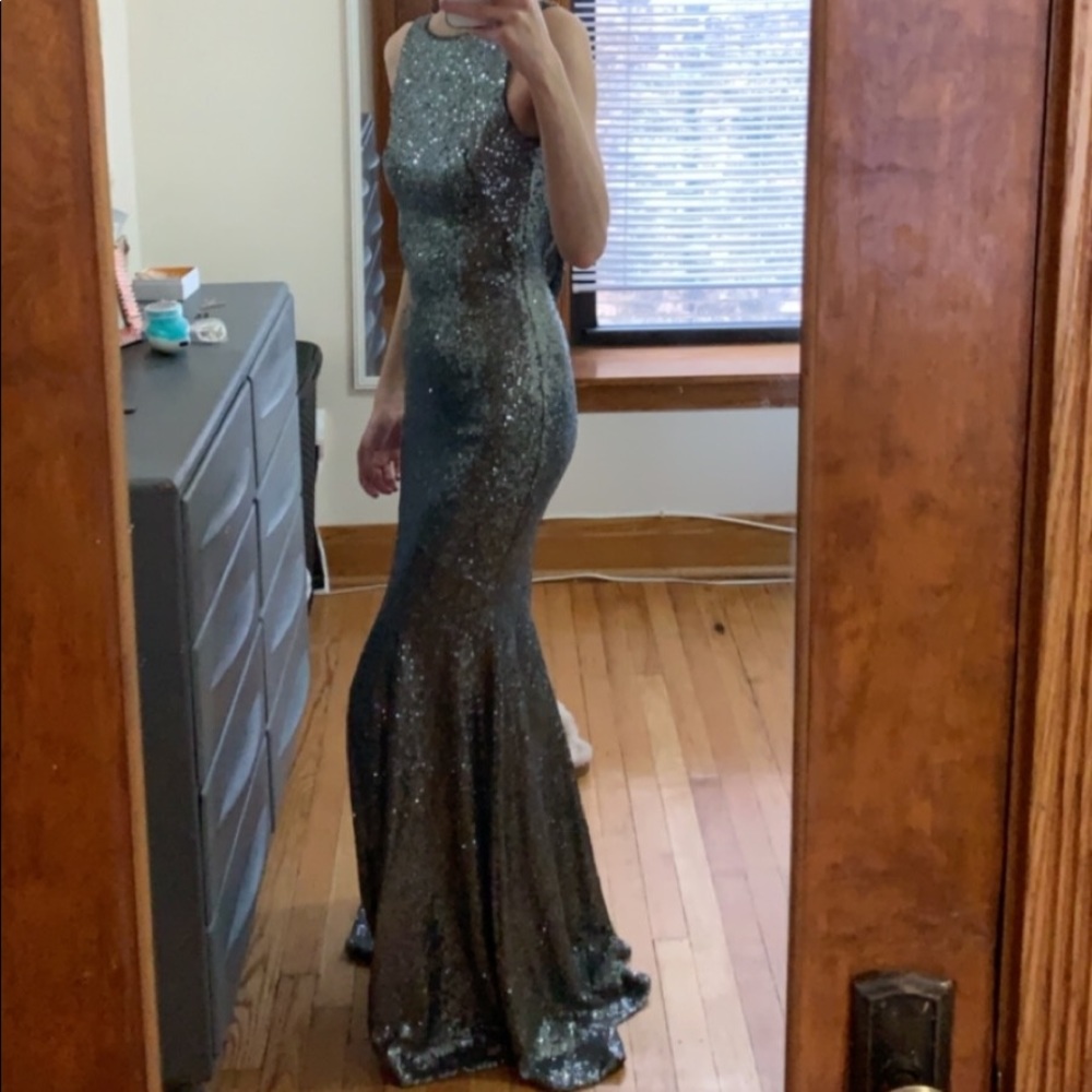 Formal floor length sequin dress